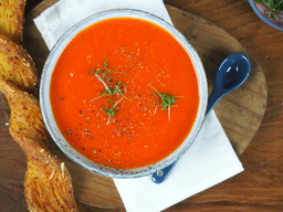 Geroosterde paprika soep 
